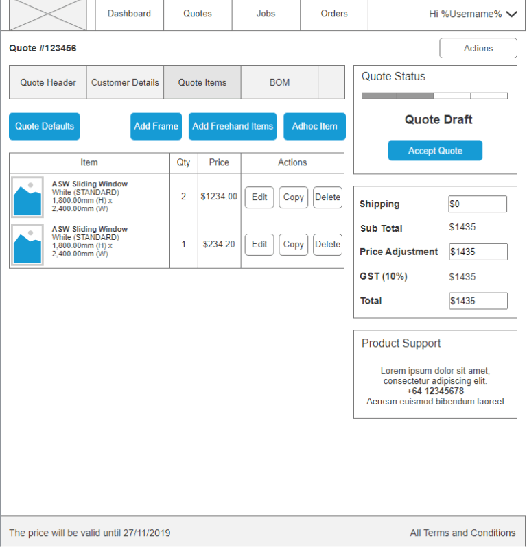 Wireframes - Configuration