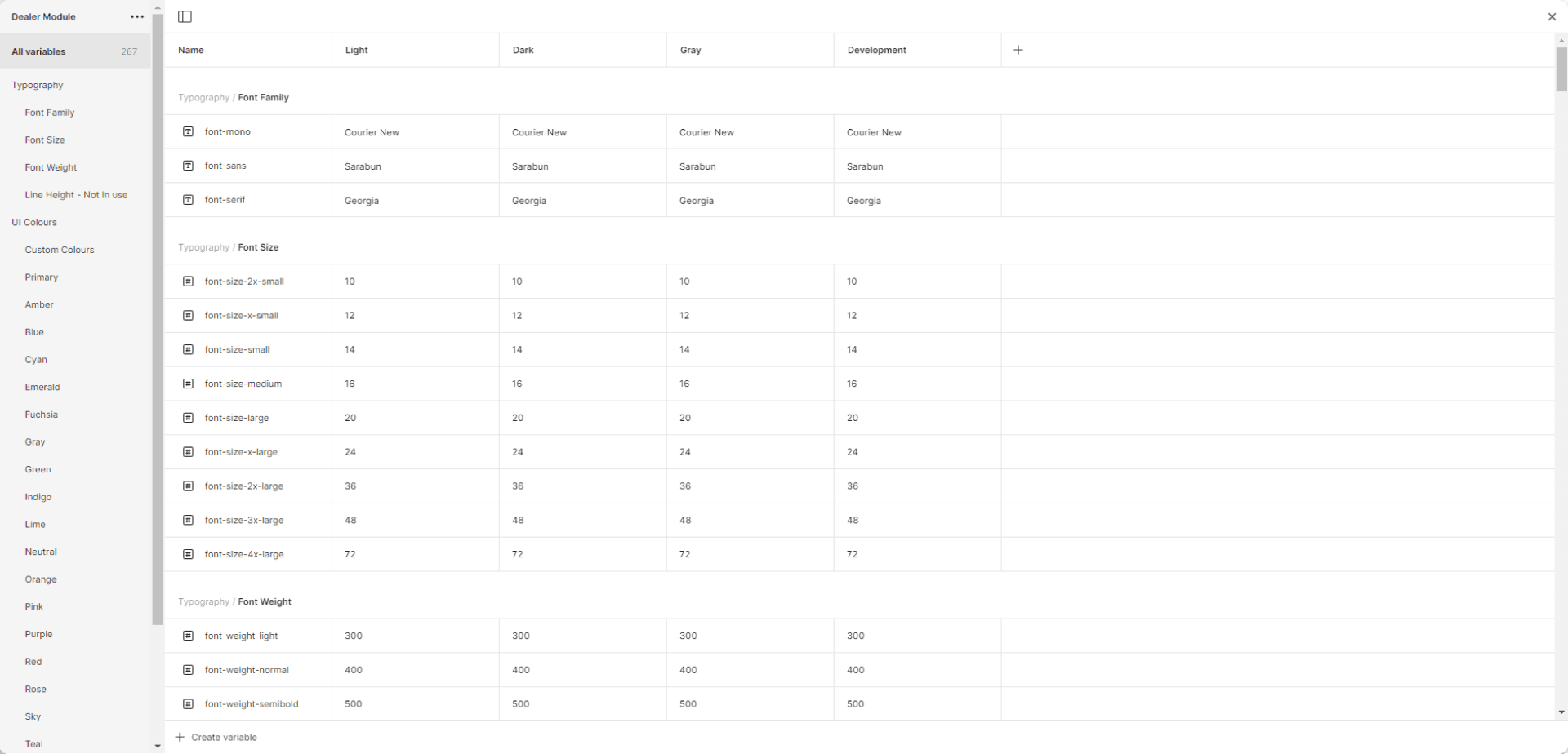 Design System - Variables and Tokens